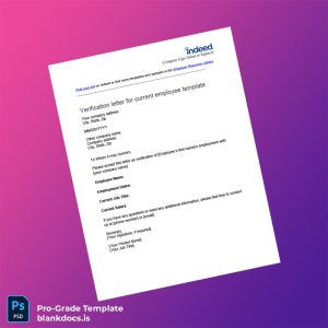 Blank USA XYZ Loan Company LLC Employment Verification Letter Template (Word/PDF) Document Preview - BlankDocs