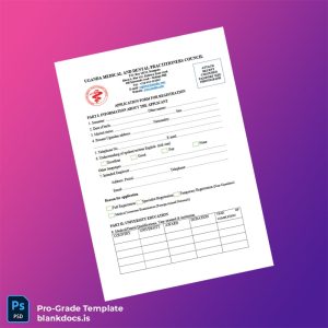 Blank Uganda Medical and Dental Practitioners Council Registration Form Template (Word/PDF) Document Preview - BlankDocs