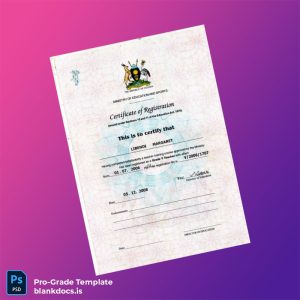 Blank Uganda Ministry of Education Certificate of Registration Template (Word/PDF) Document Preview - BlankDocs