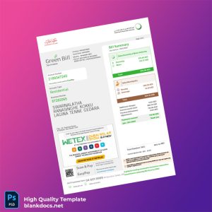 United Arab Emirates Government Of Dubai Editable Utility Bill Template in Word and PDF formats