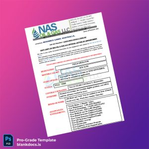 Blank United Arab Emirates Nas Oil Gas LLC Employment Verification Letter Template (Word/PDF) Document Preview - BlankDocs