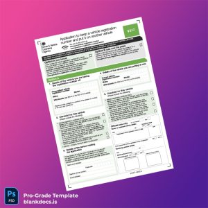 Blank United Kingdom DVLA Vehicle Registration Number Transfer Application Form Template (Word/PDF) Document Preview - BlankDocs