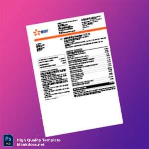 United Kingdom EDF Energy Editable Electricity Bill Template in Word and PDF formats