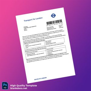 United Kingdom MAYOR OF LONDON Editable Oyster Card Application Guide Template in Word and PDF formats