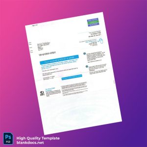 United Kingdom Severn Trent Water Editable Water Bill Template in Word and PDF formats