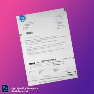 United Kingdom Thames Water Editable Utility Bill Template in Word and PDF formats