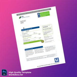 United Kingdom uSwitch Editable Electricity Bill Template in Word and PDF formats