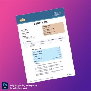 United States ABC Powers Inc Editable Utility Bill Template in Word and PDF formats