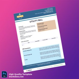 United States ACME Company Editable Utility Bill Template in Word and PDF formats