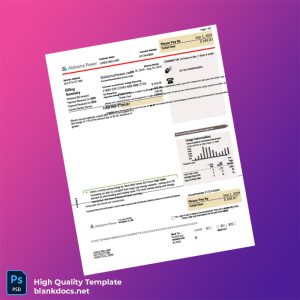 United States Alabama Power Editable Electricity Bill Template in Word and PDF formats