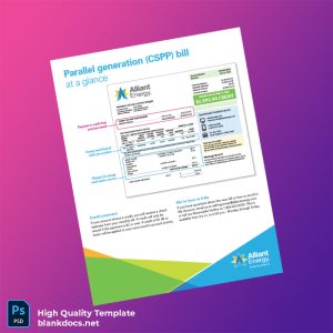 United States Alliant Energy Editable Utility Bill Template in Word and PDF formats