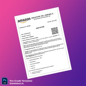 Blank United States Amazon Employment Verification Letter Template (Word/PDF) Document Preview - BlankDocs