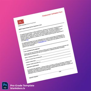 Blank United States Boston University Employment Verification Letter Template (Word/PDF) Document Preview - BlankDocs