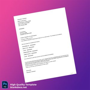 United States Brandon Coleman Editable Credit Report Template in Word and PDF formats