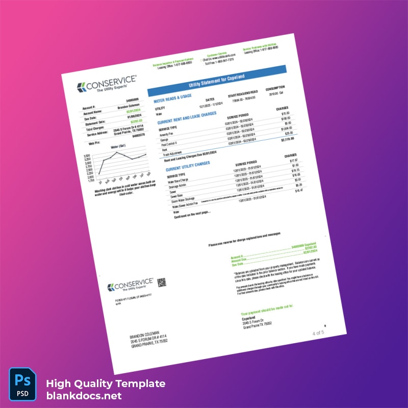 United States Brandon Coleman Editable Credit Report Template in Word and PDF formats page 4