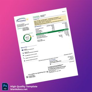 United States Central Hudson Gas Electric Corporation Editable Utility Bill Template in Word and PDF formats