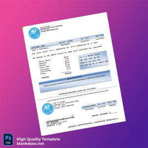 United States City Of Chicago Editable Utility Bill Template in Word and PDF formats