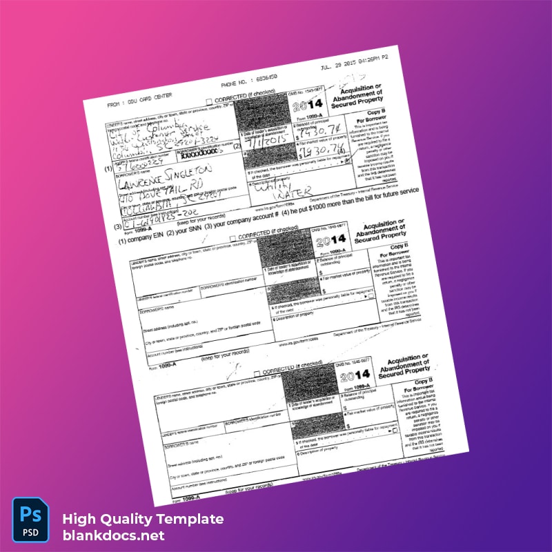 United States City Of Columbia Water Department Editable Utility Bill Template in Word and PDF formats page 2