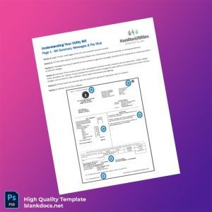 United States City Of Hamilton Utilities Editable Utility Bill Template in Word and PDF formats
