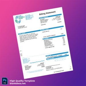 United States Clark Regional Wastewater District Editable Utility Bill Template in Word and PDF formats