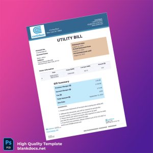 United States Con Edison Editable Utility Bill Template in Word and PDF formats