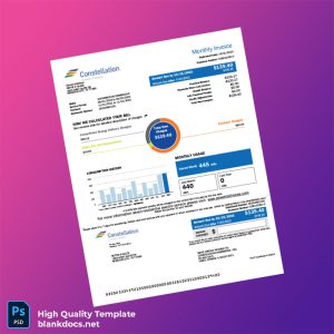 United States Constellation Energy Editable Utility Bill Template in Word and PDF formats