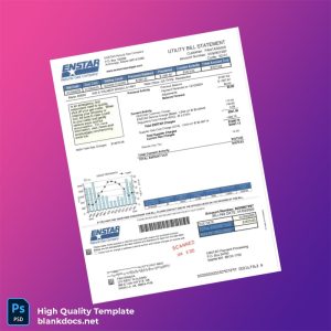 United States ENSTAR Natural Gas Company Editable Gas Bill Template in Word and PDF formats
