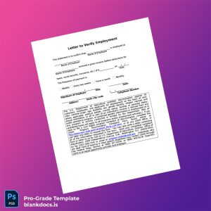 Blank United States Employer Employment Verification Letter Template (Word/PDF) Document Preview - BlankDocs