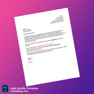 United States Equifax Editable Credit Report Dispute Letter Template in Word and PDF formats