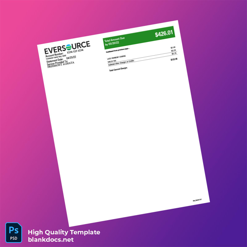 United States Eversource Editable Electricity Bill Template in Word and PDF formats page 3