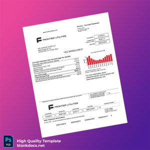 United States Frontier Utilities Editable Utility Bill Template in Word and PDF formats