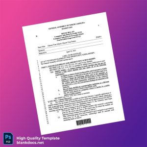 United States General Assembly Of North Carolina Editable House Bill Template in Word and PDF formats