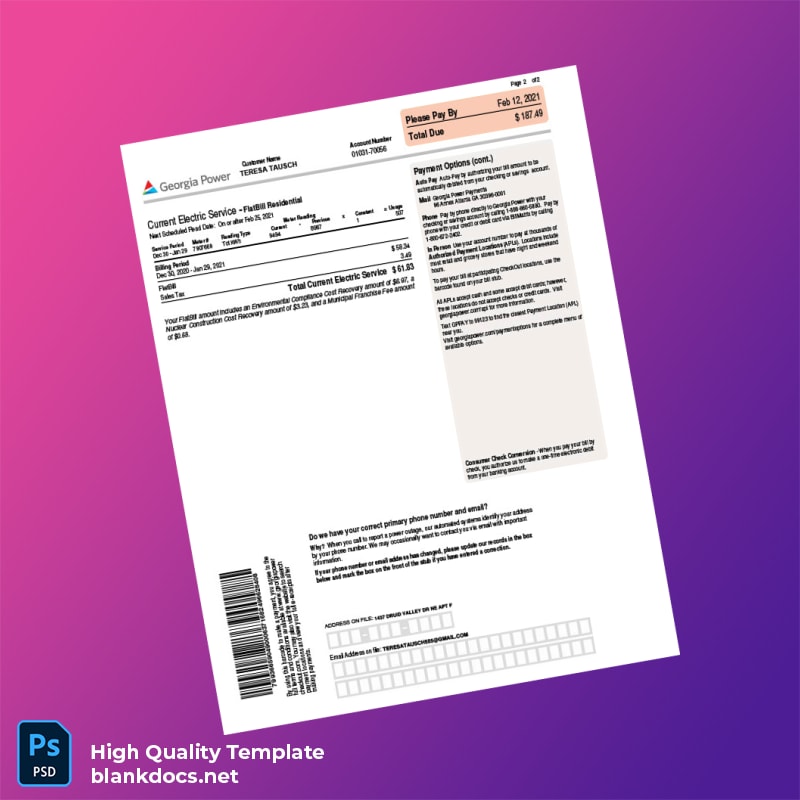United States Georgia Power Editable Disconnect Notice Template in Word and PDF formats page 2
