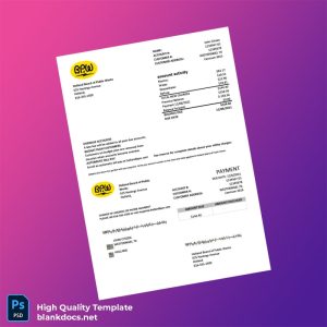 United States Holland Board Of Public Works Editable Utility Bill Template in Word and PDF formats
