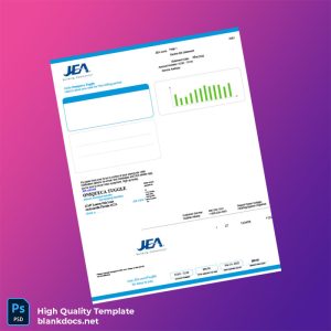 United States JEA Editable Electricity Bill Template in Word and PDF formats