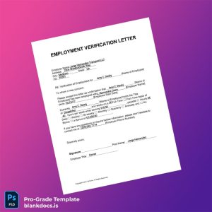 Blank United States Jorge Hernandez Transport LLC Employment Verification Letter Template (Word/PDF) Document Preview - BlankDocs