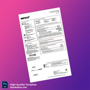 United States NIPSCO Editable Gas Bill Template in Word and PDF formats