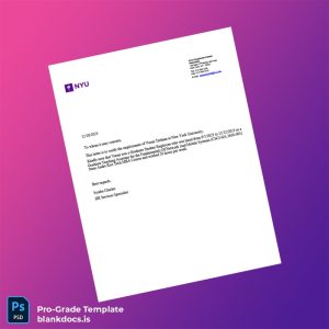 Blank United States New York University Employment Verification Letter Template (Word/PDF) Document Preview - BlankDocs