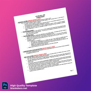 United States North Carolina General Assembly Editable Voting Inion Summary Template in Word and PDF formats