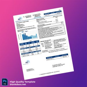 United States PPL Electric Utilities Editable Electricity Bill Template in Word and PDF formats