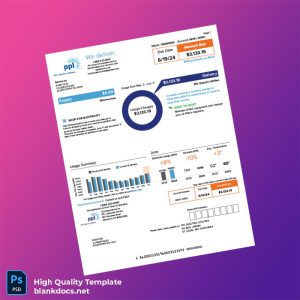 United States PPL Electric Utilities Editable Utility Bill Template in Word and PDF formats