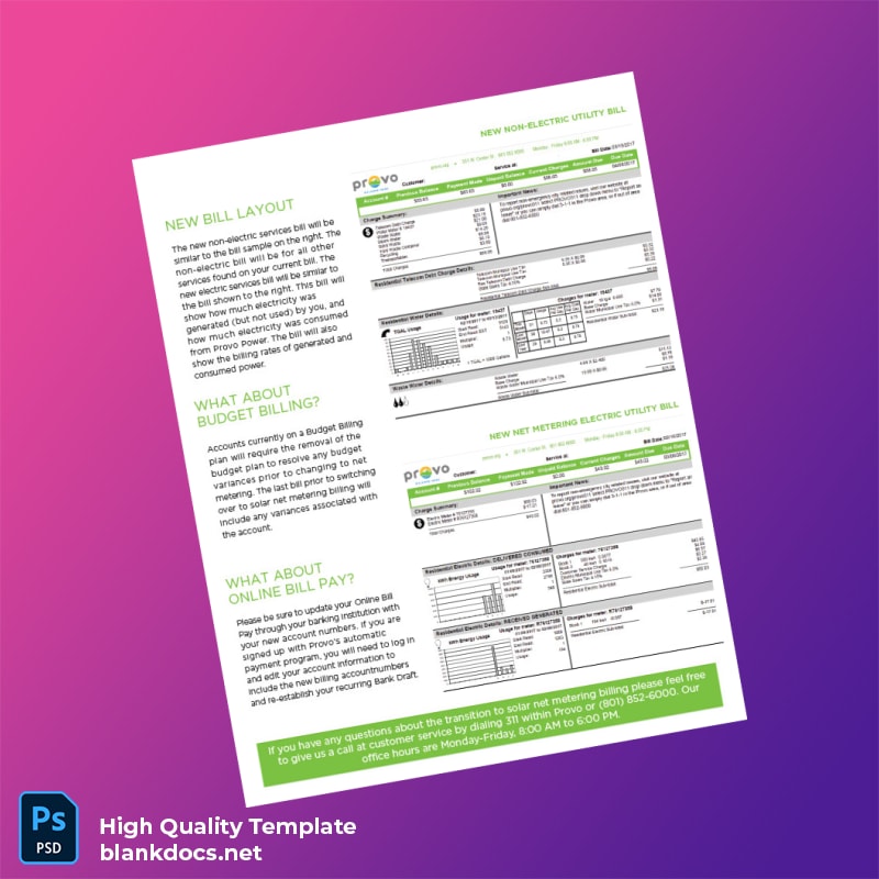United States Provo Power Editable Net Metering Guide Template in Word and PDF formats page 2