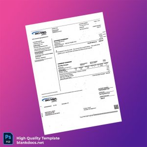 United States SCANA Energy Regulated Division Editable Utility Bill Template in Word and PDF formats