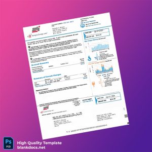 United States SDGE Editable Utility Bill Template in Word and PDF formats