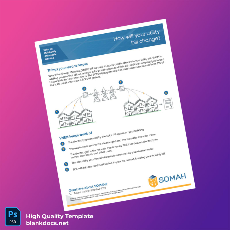 United States Southern California Edison Editable Utility Bill Template in Word and PDF formats