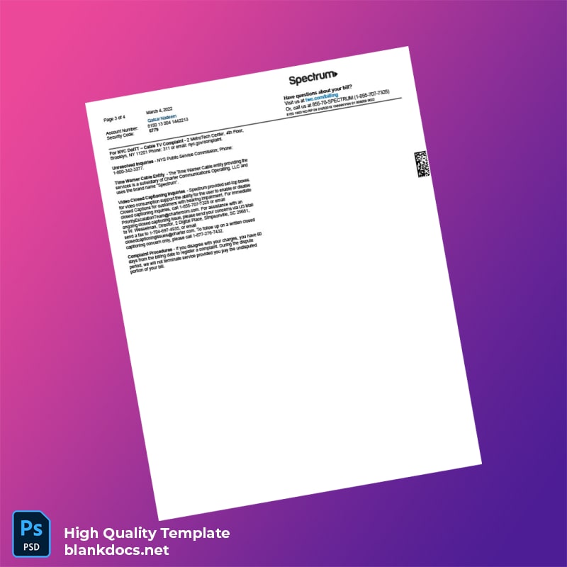 United States Spectrum Editable Bank Statement Template in Word and PDF formats page 3