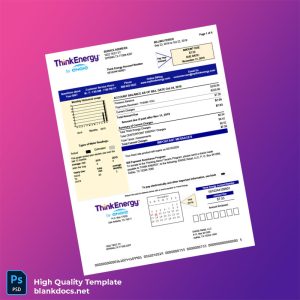 United States Think Energy Editable Utility Bill Template in Word and PDF formats