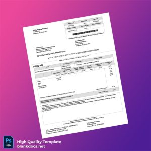 United States Utility Billing Services Editable Utility Bill Template in Word and PDF formats
