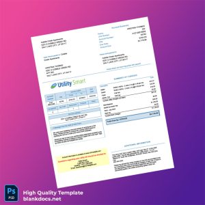 United States Utility Smart Editable Utility Bill Template in Word and PDF formats