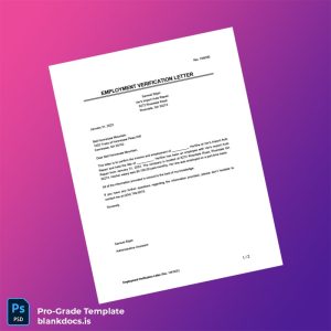 Blank United States Ver s Import Auto Repair Employment Verification Letter Template (Word/PDF) Document Preview - BlankDocs